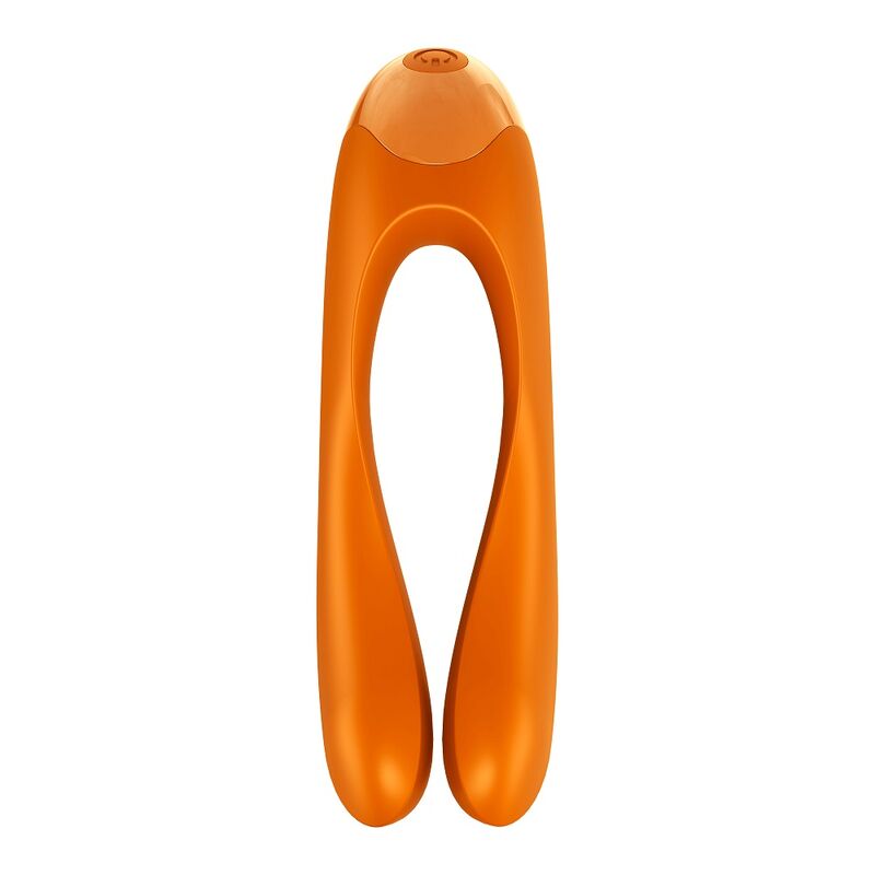 Satisfyer Dito Candy Cane - Massaggiatore esterno, colore arancione - in mano per le dimensioni