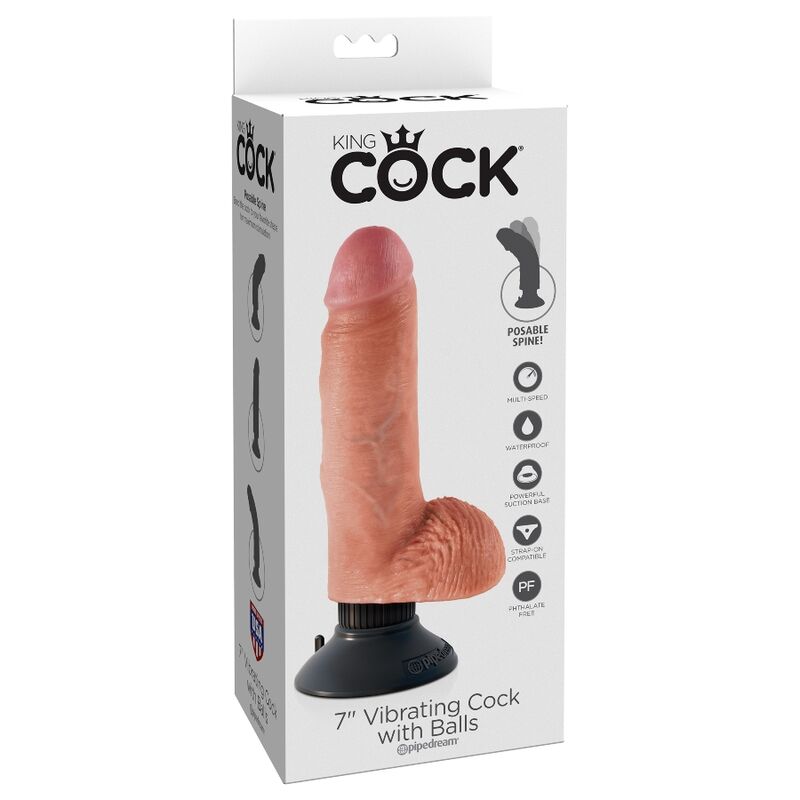 King Cock Testicoli 17.78 CM Naturale - Accessorio intimo - vista frontale