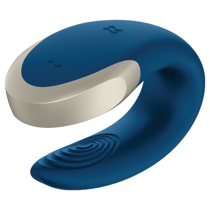 Satisfyer Double Love Partner - Massaggiatore con telecomando, colore blu - vista laterale