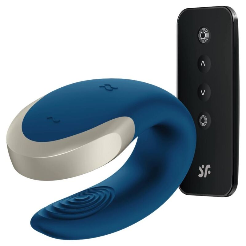 Satisfyer Double Love Partner - Massaggiatore con telecomando, colore blu