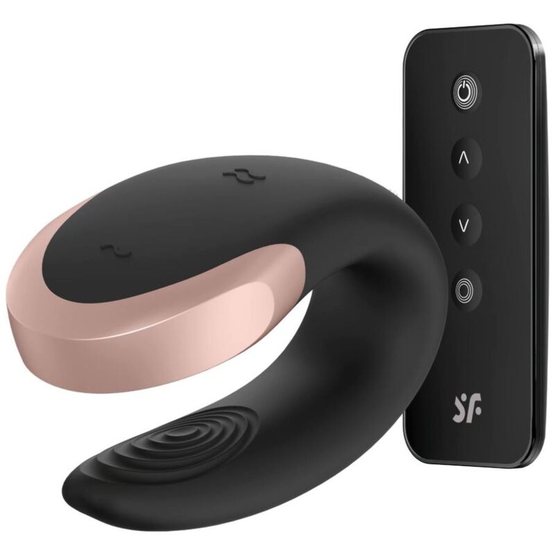 Satisfyer Double Love Partner - Massaggiatore con telecomando, colore nero