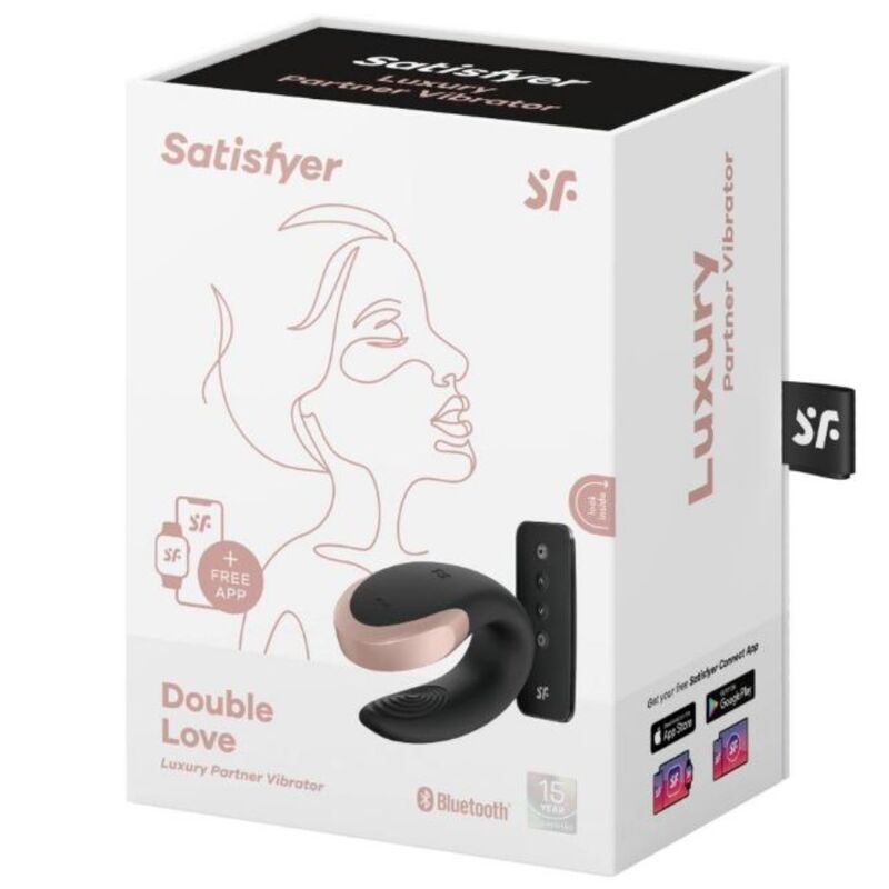 Satisfyer Double Love Partner - Massaggiatore con telecomando, colore nero - in mano per le dimensioni