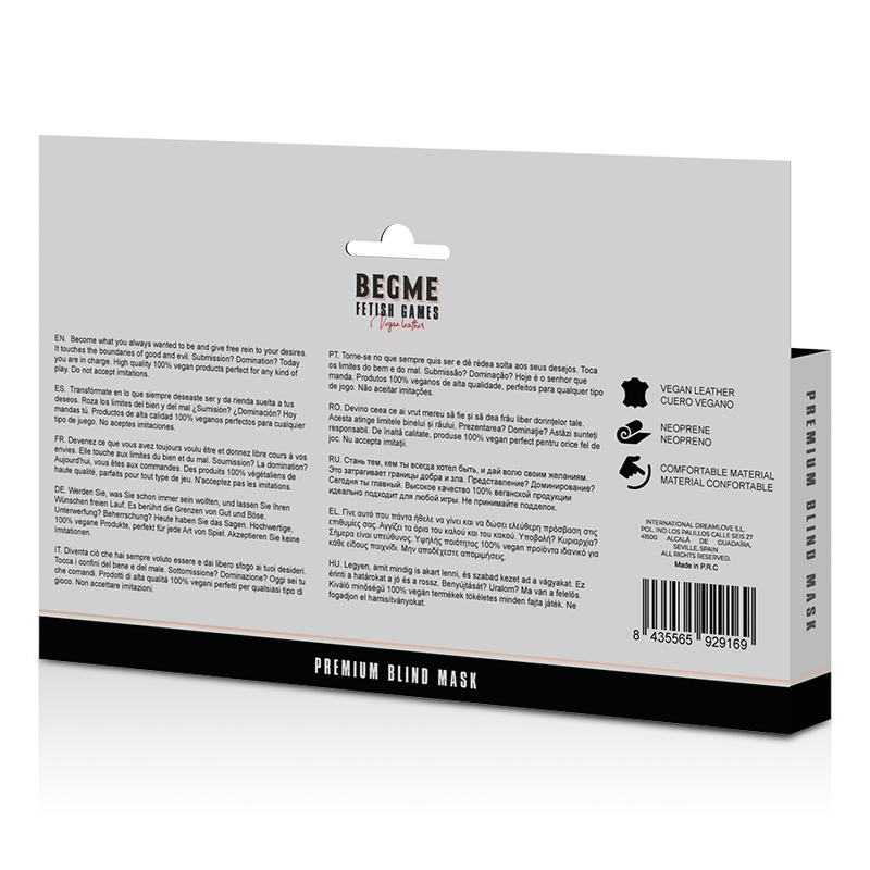 Begme Maschera Cieca Premium - Accessorio intimo - retro
