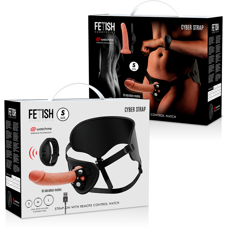 Fetish Submissive Cyber Strap Imbragatura - Massaggiatore con telecomando - vista laterale