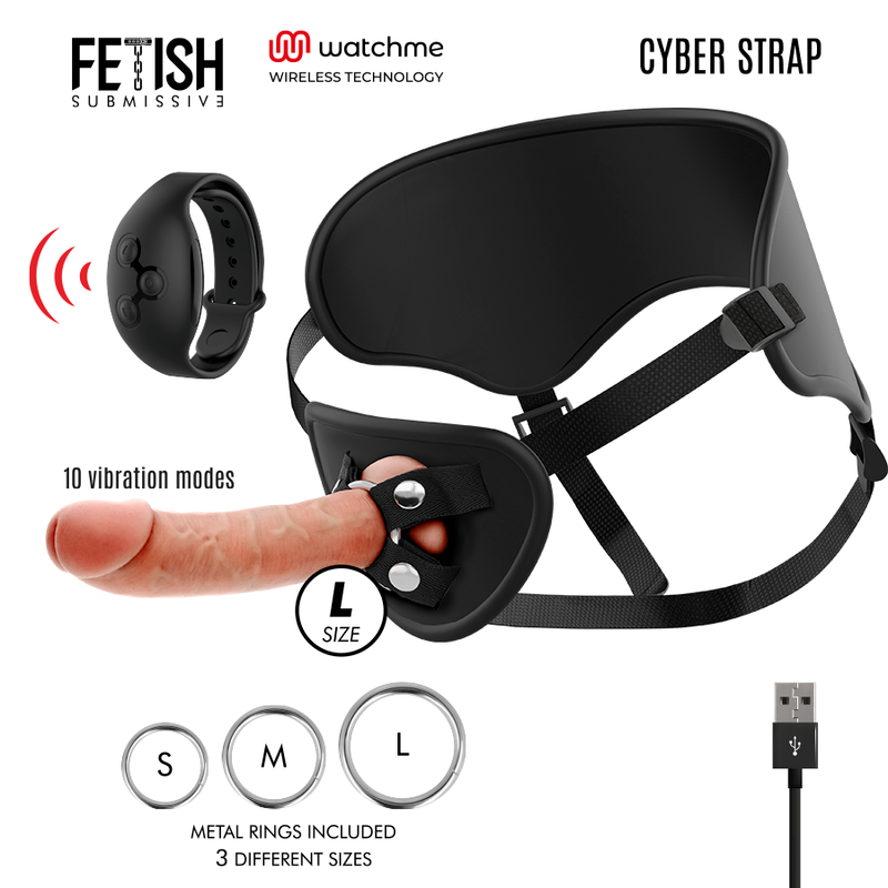 Fetish Submissive Cyber Strap Imbragatura - Massaggiatore con telecomando