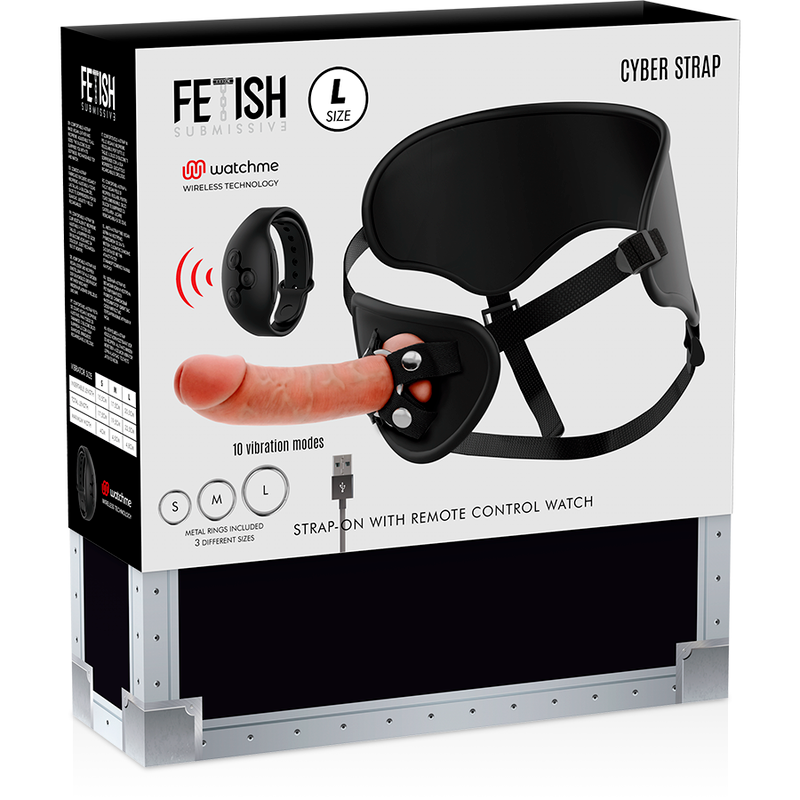 Fetish Submissive Cyber Strap Imbragatura - Massaggiatore con telecomando - vista laterale