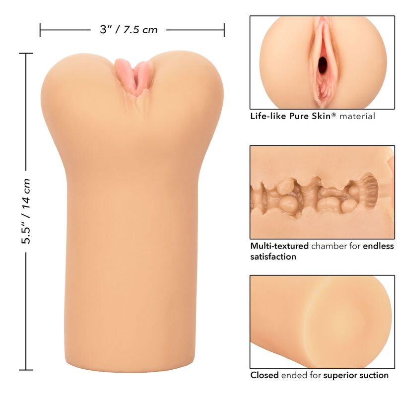 Calexotics Boundless Vulva Stroker Pelle Chiara - Dispositivo per uomo - in mano per le dimensioni