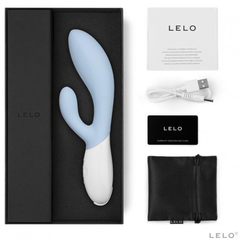 LELO Ina 3 Luxury Celeste - Massaggiatore doppio - vista laterale