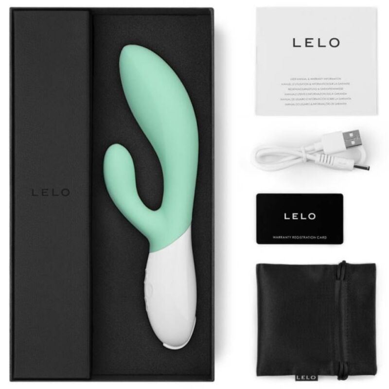 LELO Ina 3 - Massaggiatore doppio, colore verde alghe - nella confezione