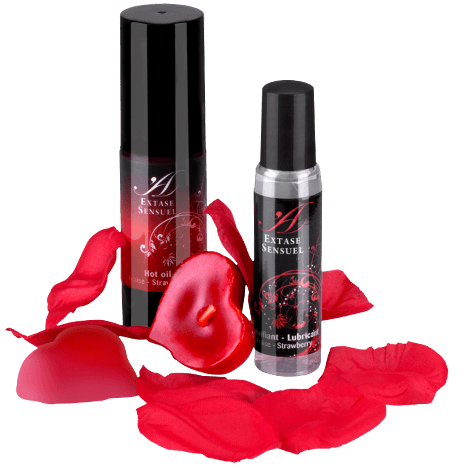 Extase Sensual Petto - Olio da massaggio, kit da 3, colore rosso tentazione