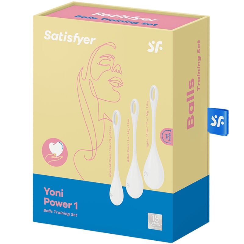 Satisfyer Allenamento Yoni Power 1 - Palline Kegel, colore bianco - nella confezione
