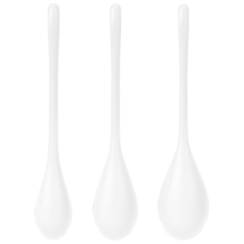Satisfyer Allenamento Yoni Power 1 - Palline Kegel, colore bianco - vista laterale