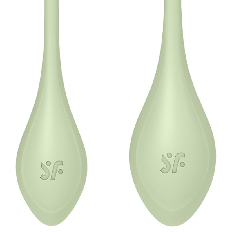Satisfyer Allenamento Yoni Power 2 - Palline Kegel, colore verde - vista laterale