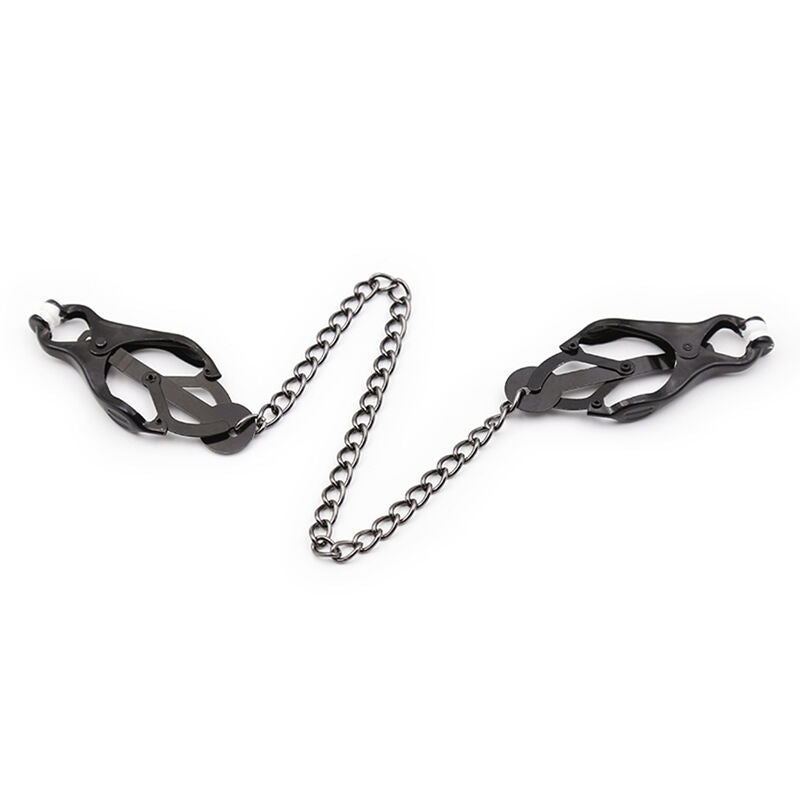 Ohmama Fetish Pinze - Accessorio intimo, colore capezzoli giapponesi catena nera - in mano per le dimensioni