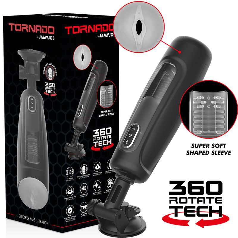 Jamyjob Tornado 360 Rotate Tech Stroker - Dispositivo per uomo