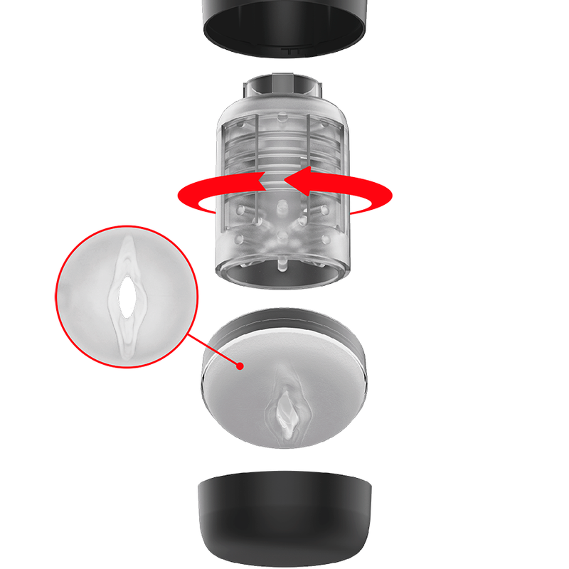 Jamyjob Tornado 360 Rotate Tech Stroker - Dispositivo per uomo - vista laterale