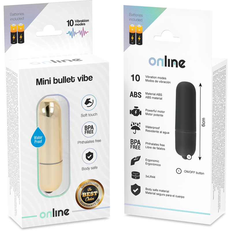 Online Proiettore - Mini massaggiatore, colore dorato - nella confezione