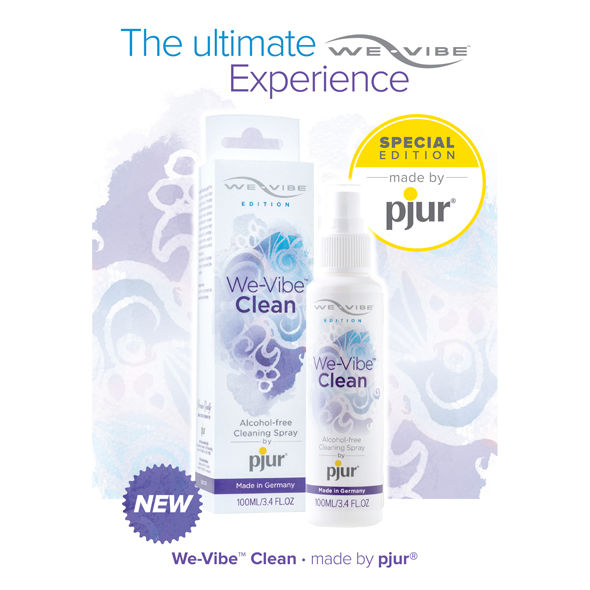 Pjur WE Vibe 100 ml - Detergente per toy intimi, kit da 3 - vista laterale