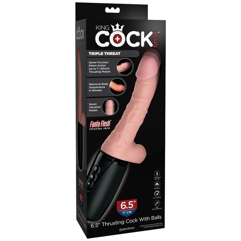 King Cock Plus Tripla Minaccia Pelle Chiara - Accessorio intimo - dettaglio