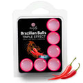Secretplay 6 Palline Brasiliane Triplo Effetto - Lubrificante, kit da 3