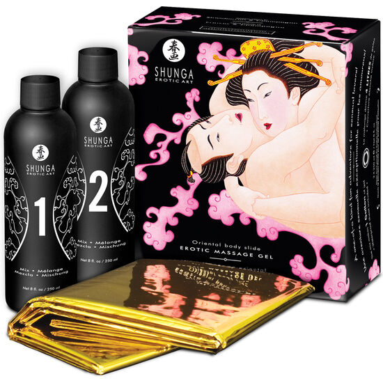 Shunga Gel - Olio da massaggio, kit da 3