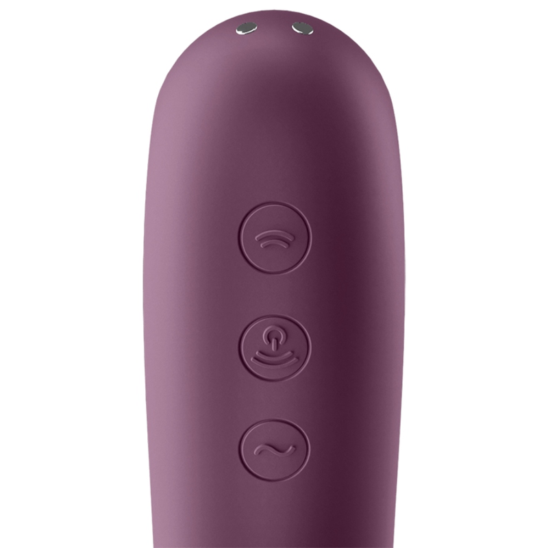 Satisfyer Dual Kiss Air Pulse - Massaggiatore ad aria pulsata, colore rosso vino - dettaglio