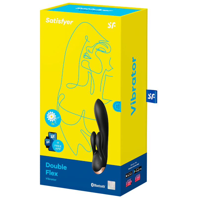 Satisfyer Flex - Massaggiatore con app, colore nero - nella confezione
