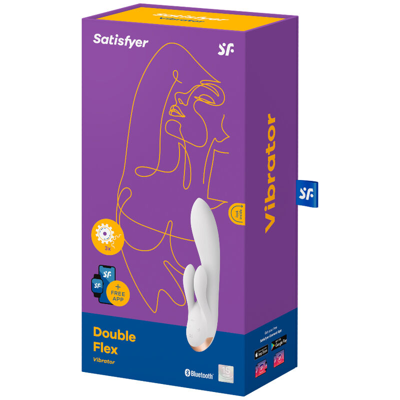 Satisfyer Flex - Massaggiatore con app, colore bianco - nella confezione