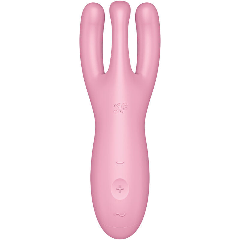 Satisfyer Threesome 4 - Massaggiatore con app, colore rosa - vista laterale