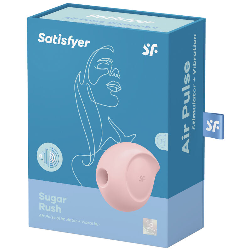 Satisfyer Impulsi D'aria Sugar Rush - Massaggiatore ad aria pulsata, colore rosa - nella confezione
