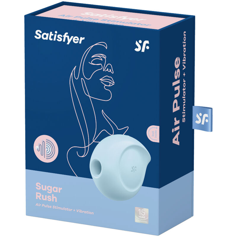 Satisfyer Impulsi D'aria Sugar Rush - Massaggiatore ad aria pulsata, colore blu - nella confezione