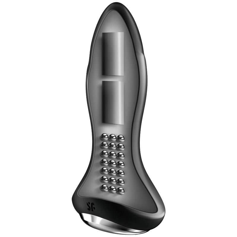 Satisfyer Rotator Plug 1+ Plug - Massaggiatore con app, colore nero - vista laterale
