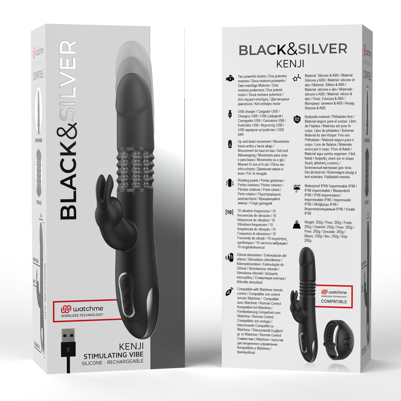 Black&Silver Kenji - Massaggiatore con telecomando - vista frontale