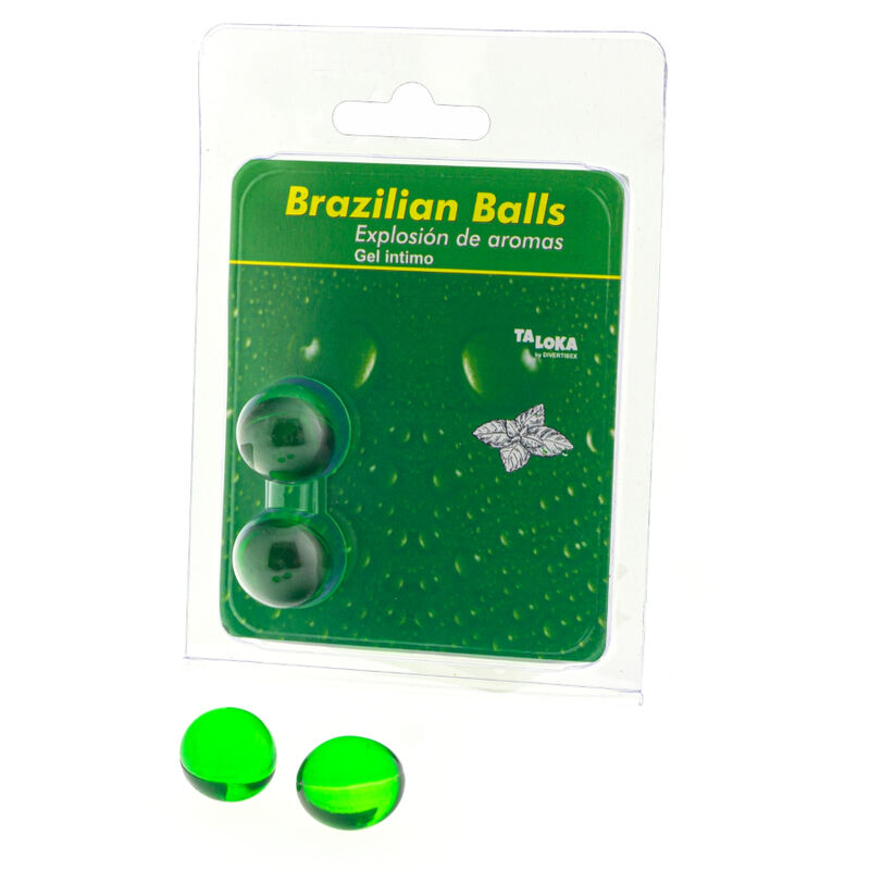 Taloka 2 Palline Brasiliane Gel - Lubrificante, kit da 3, colore menta - vista laterale