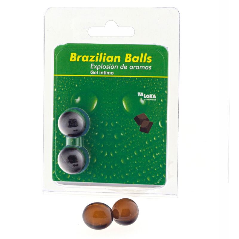 Taloka 2 Sfere Brasiliane Gel - Lubrificante, kit da 3, colore al cioccolato - vista laterale