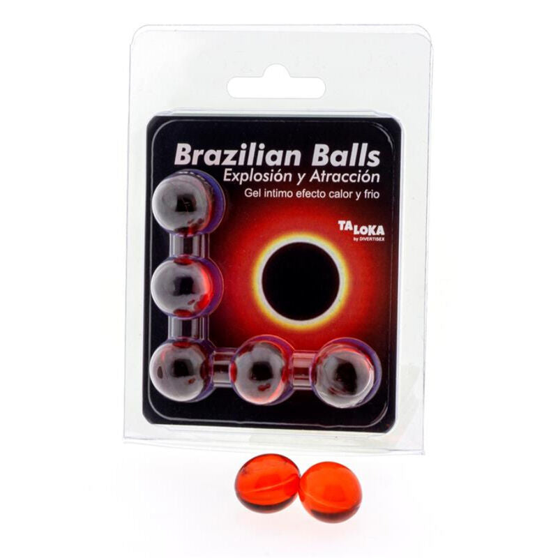 Taloka 5 Sfere Brasiliane Gel Emozionante Effetto Comfort - Lubrificante, kit da 3, colore caldo freddo - vista laterale
