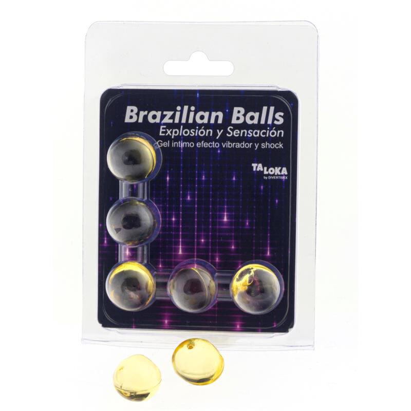Taloka 5 Sfere Brasiliane Gel Emozionante Effetto Comfort - Lubrificante, kit da 3, colore standard - vista laterale
