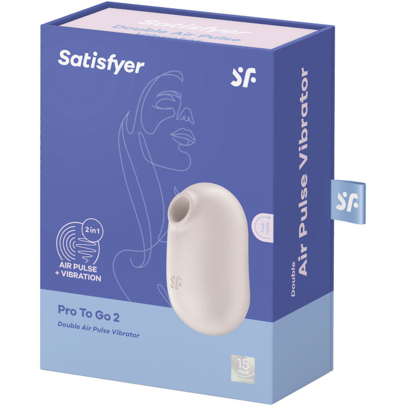 Satisfyer Pro TO GO 2 - Massaggiatore ad aria pulsata, colore beige - in mano per le dimensioni