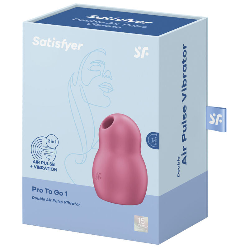 Satisfyer Pro TO GO 1 - Massaggiatore ad aria pulsata, colore rosso - nella confezione