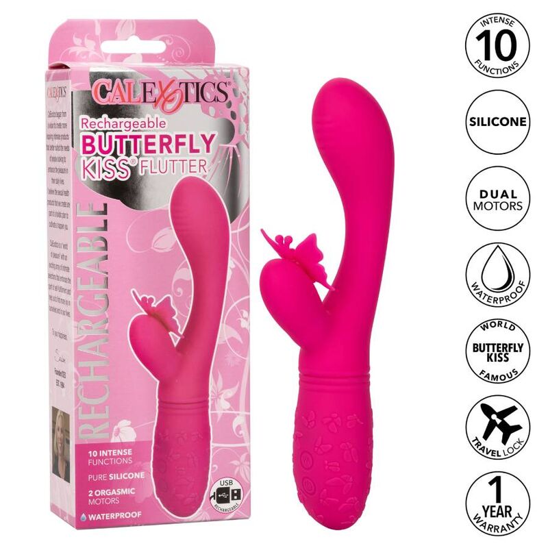 Calexotics Butterfly Kiss Flutter - Massaggiatore doppio - vista laterale