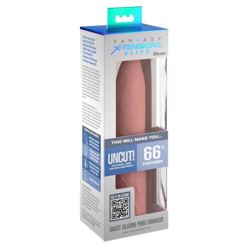 Fantasy X- Tensions Pipedreams Prolunga Manica Non Tagliata 17 78 CM Pelle - Accessorio intimo - vista laterale