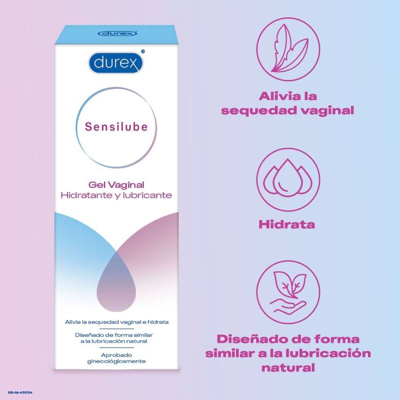 Durex Sensilube Gel 40 ml - Lubrificante, kit da 3 - vista laterale