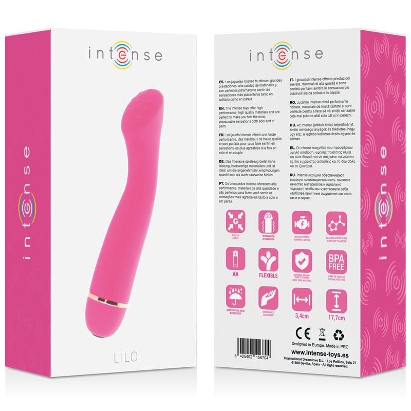 Intense Lilo 20 Velocit - Massaggiatore rotante, colore rosa - retro