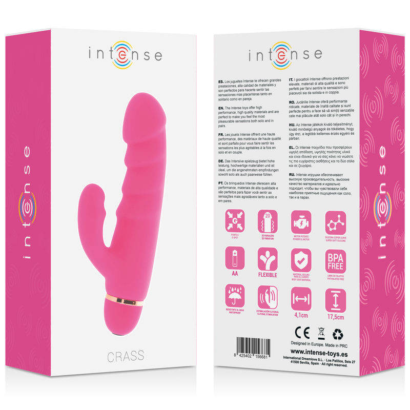 Intense Crass 20 Velocit - Massaggiatore doppio, colore rosa - retro