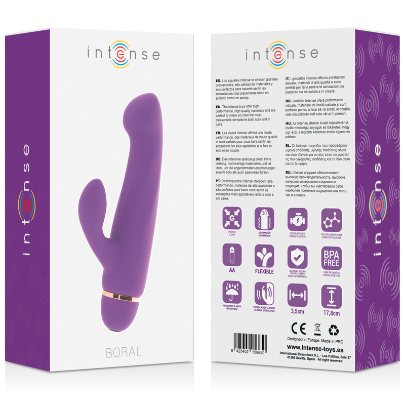 Intense Boral 20 Velocit - Massaggiatore doppio, colore lilla - nella confezione