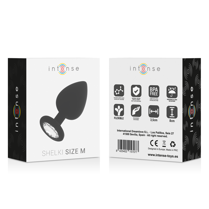 Intense Shelki - Accessorio intimo, colore anal nero - in mano per le dimensioni