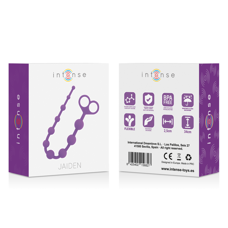 Intense Perline - Accessorio intimo, colore lilla - in mano per le dimensioni