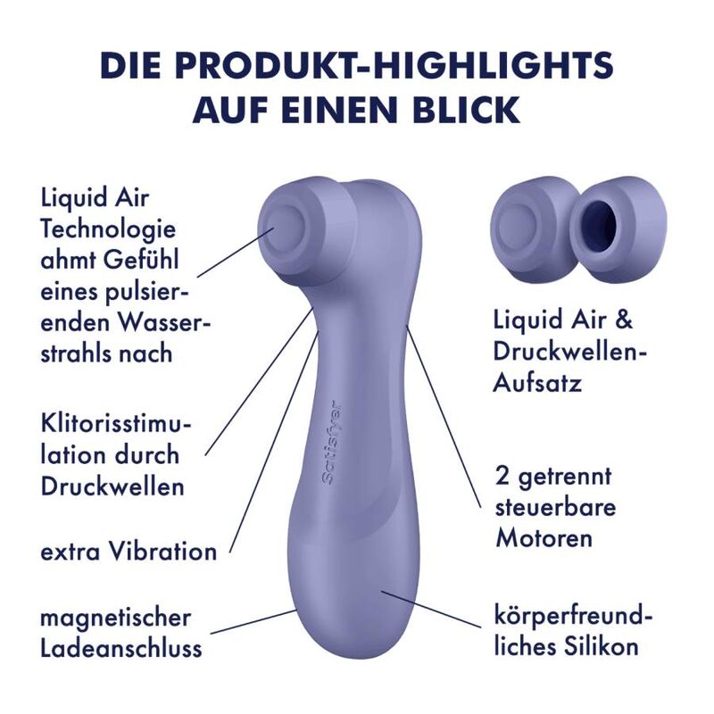 Satisfyer Tecnologia Pro 2 - Massaggiatore ad aria pulsata, colore lilla - vista frontale
