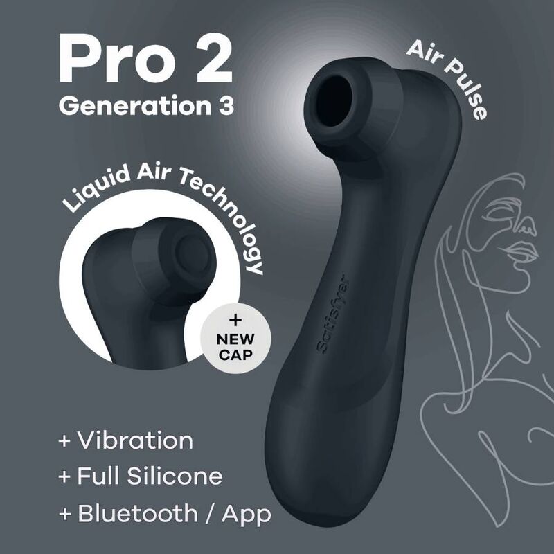Satisfyer Pro 2 Generación 3 Wine - Massaggiatore con app, colore nero - retro