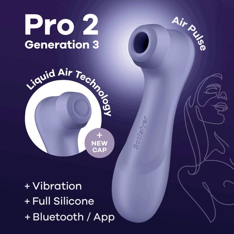 Satisfyer Pro 2 Generación 3 Wine - Massaggiatore con app, colore lilla - retro